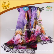 2015 Новый дизайн Индийский Двусторонний 100% шелковые шарфы Оптовая Pashmina Shawl